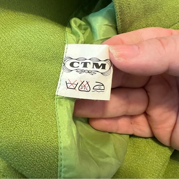 CTM High Waist Shorts Lime Green Wide Leg - Picture 8 of 9